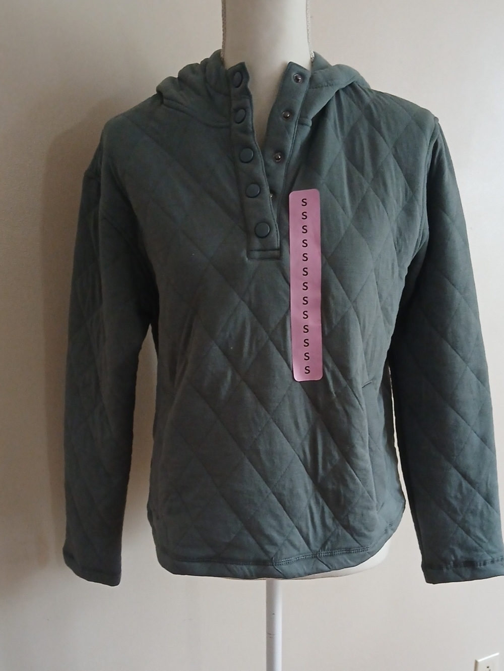 Lands' End Quilted Hooded Pullover Jacket - Slate